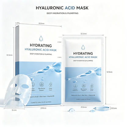 Hydrating Hyaluronic Acid Mask | Moisture Care & Soft Skin Feel, Fresh Dewy Look